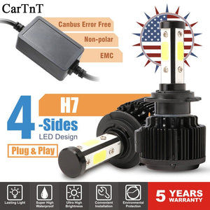 CarTnT Car Headlight H7 LED H1 H4 HB3 5202 9005 HB4 9006 H13 H11 H8 LED Bulb Canbus 100W 16000LM Automobiles Lamp 6000K Led 24v
