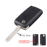 KEYYOU 2 Buttons Flip Folding Key Case Blank Shell For Peugeot 107 207 307 307S 308 407 607 2BT
