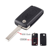 KEYYOU 2 Buttons Flip Folding Key Case Blank Shell For Peugeot 107 207 307 307S 308 407 607 2BT