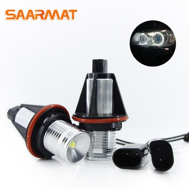 2X  10W For BMW E60 E61 E63 E64 E70 X5 E71 X6 E82 E87 E89 Z4 E90 E91 M3 LED CANBUS Angel Eyes light Headlight Lamp Blue white