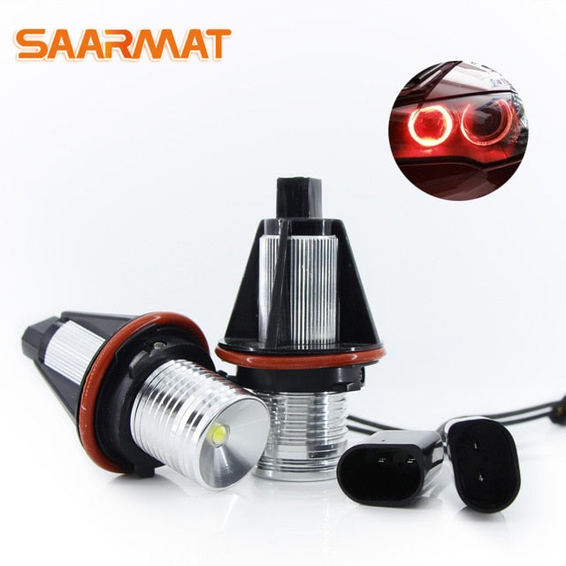 2X  10W For BMW E60 E61 E63 E64 E70 X5 E71 X6 E82 E87 E89 Z4 E90 E91 M3 LED CANBUS Angel Eyes light Headlight Lamp Blue white