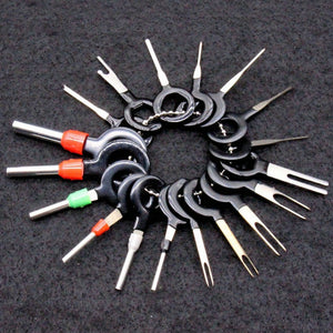18Pcs Automotive Plug Terminal Remove Tool Set Key Pin Car Electrical Wire Crimp Connector Extractor Kit Accessories