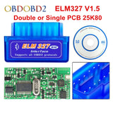 Super Mini ELM 327 Bluetooth V1.5 PIC18F25K80 Mini ELM327 1.5 OBD2 Car Diagnostic Tool Support J1850 Protocols Free Shipping