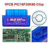 Super Mini ELM 327 Bluetooth V1.5 PIC18F25K80 Mini ELM327 1.5 OBD2 Car Diagnostic Tool Support J1850 Protocols Free Shipping